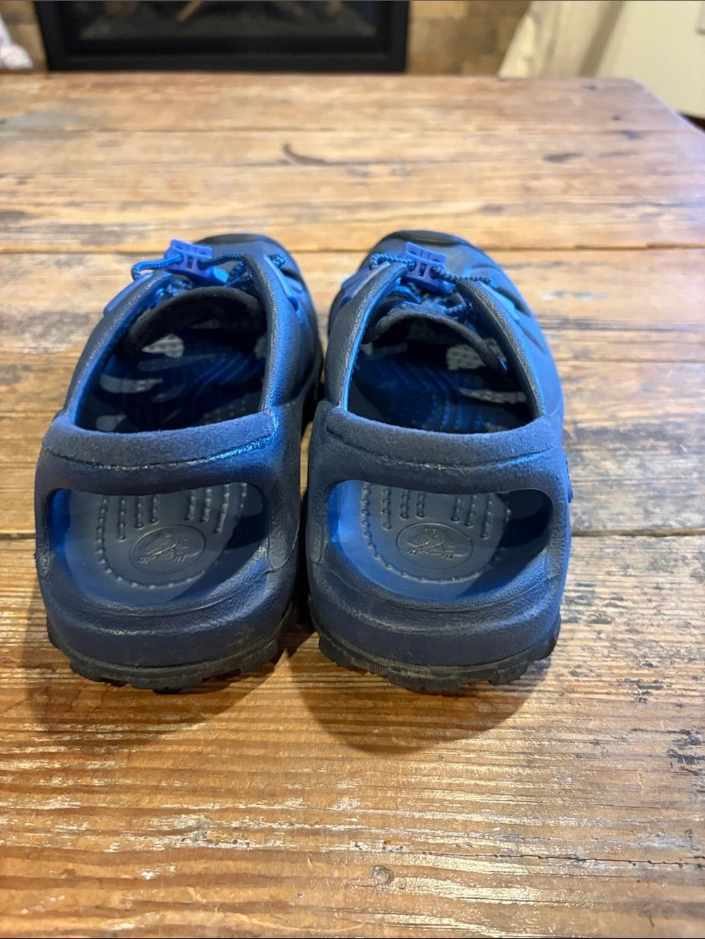 CROCS Kids Trailbreak Bump Toe Blue Water Clog Sandals with Bungee Lacing